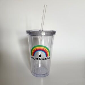 Apple Clear Tumbler with Rainbow Design